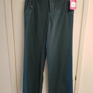 Women's Jr Vintage Y2K Xhilaration Low Rise Gray Blue Stripe Trousers NWT Size 5